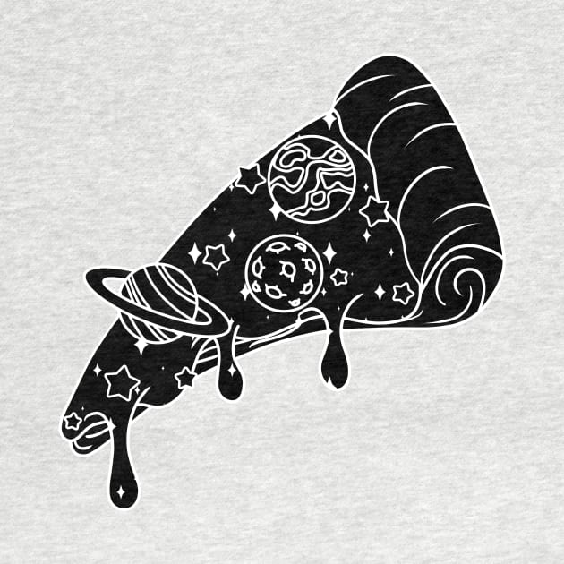 Galaxy Pizza Slice - Black and White by GenAumonier